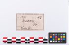 Etikett zu Bronzehelmknaufnietschieben (NHMW-PRAE-002331)